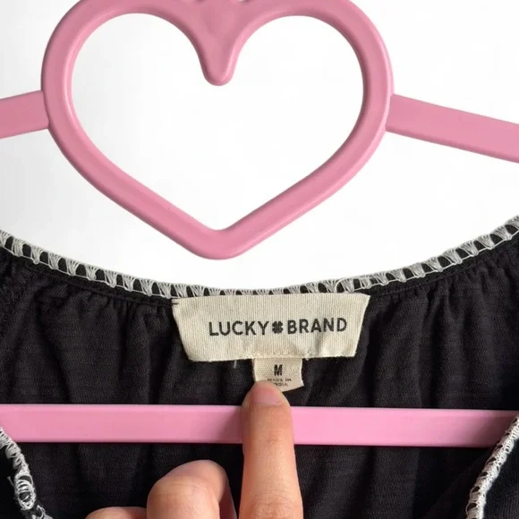 Lucky Brand Black Blouse with White Accents - Picture 3 of 3